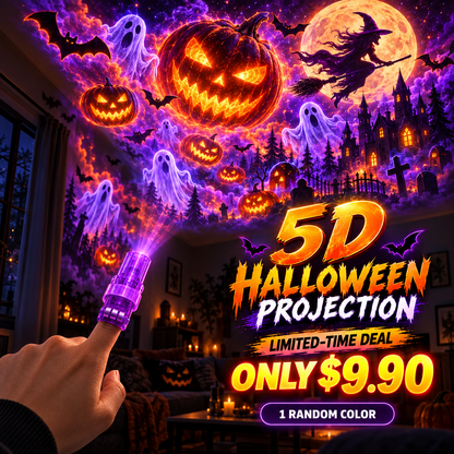Billhol® 🎃2026 Magic Finger Projection Light-Halloween Limited Edition👻 Create 24+ Immersive Scenes Across 6 Themed Worlds