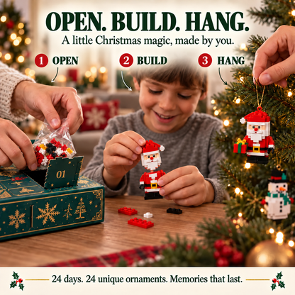 🎄 24-Day Mini Christmas Brick Ornament Advent Calendar – 24 Unique Buildable Holiday Models
