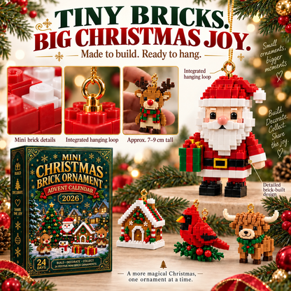 🎄 24-Day Mini Christmas Brick Ornament Advent Calendar – 24 Unique Buildable Holiday Models