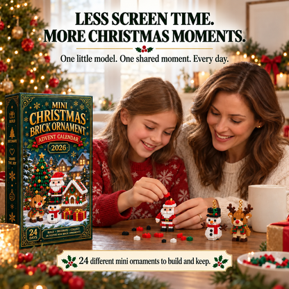 🎄 24-Day Mini Christmas Brick Ornament Advent Calendar – 24 Unique Buildable Holiday Models