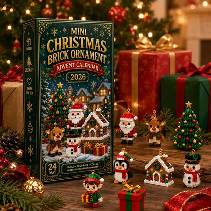 🎄 24-Day Mini Christmas Brick Ornament Advent Calendar – 24 Unique Buildable Holiday Models
