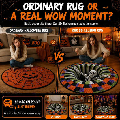 Pureluxo® 💀🌀 Halloween 3D Illusion Rug
