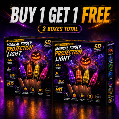 Billhol® 🎃2026 Magic Finger Projection Light-Halloween Limited Edition👻 Create 24+ Immersive Scenes Across 6 Themed Worlds