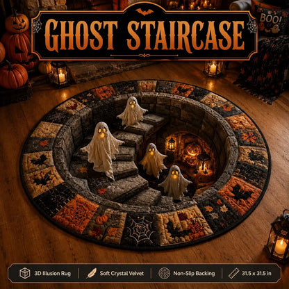 Pureluxo® 💀🌀 Halloween 3D Illusion Rug