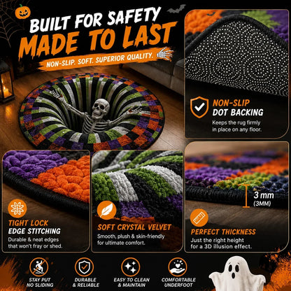 Pureluxo® 💀🌀 Halloween 3D Illusion Rug