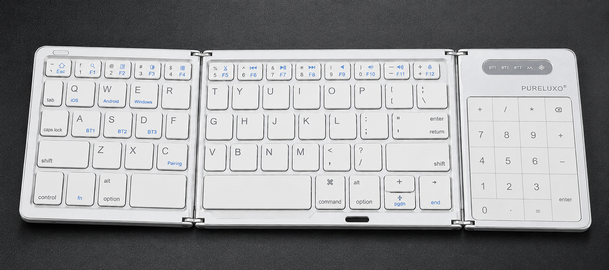 🔥Pureluxo® FoldLink Pro — 5-Device Folding Touch Numpad Keyboard