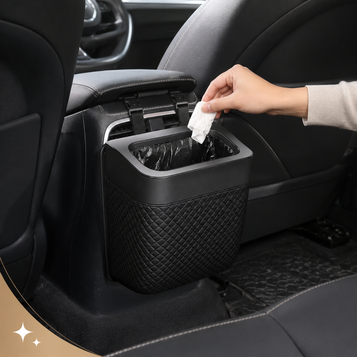 Car Trash Can with Hanging Strap
