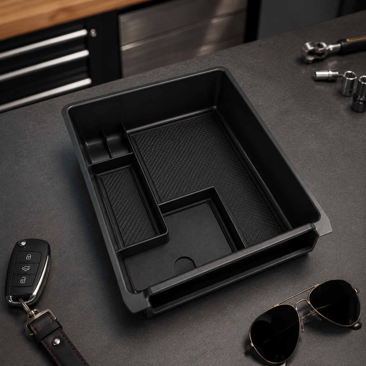 Car Center Console Organizer Tray