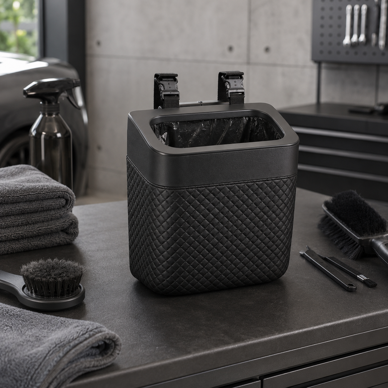 Car Trash Can with Hanging Strap
