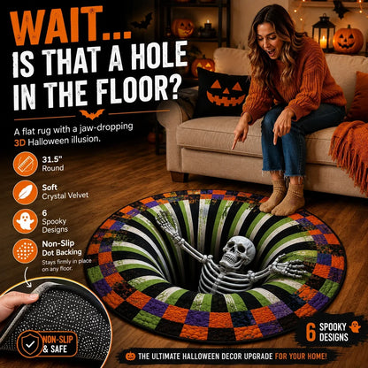 Pureluxo® 💀🌀 Halloween 3D Illusion Rug