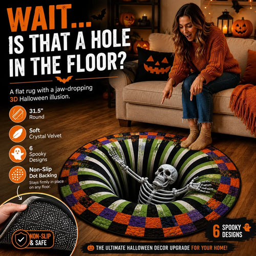 Pureluxo® 💀🌀 Halloween 3D Illusion Rug