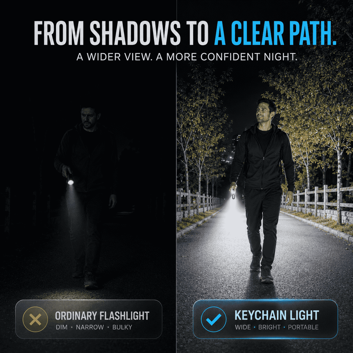 BVJ®Sky-Reaching Beam Mini Keychain Flashlight – Ultra Bright Waterproof LED Pocket Light