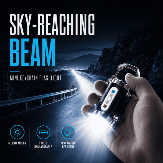BVJ®Sky-Reaching Beam Mini Keychain Flashlight – Ultra Bright Waterproof LED Pocket Light