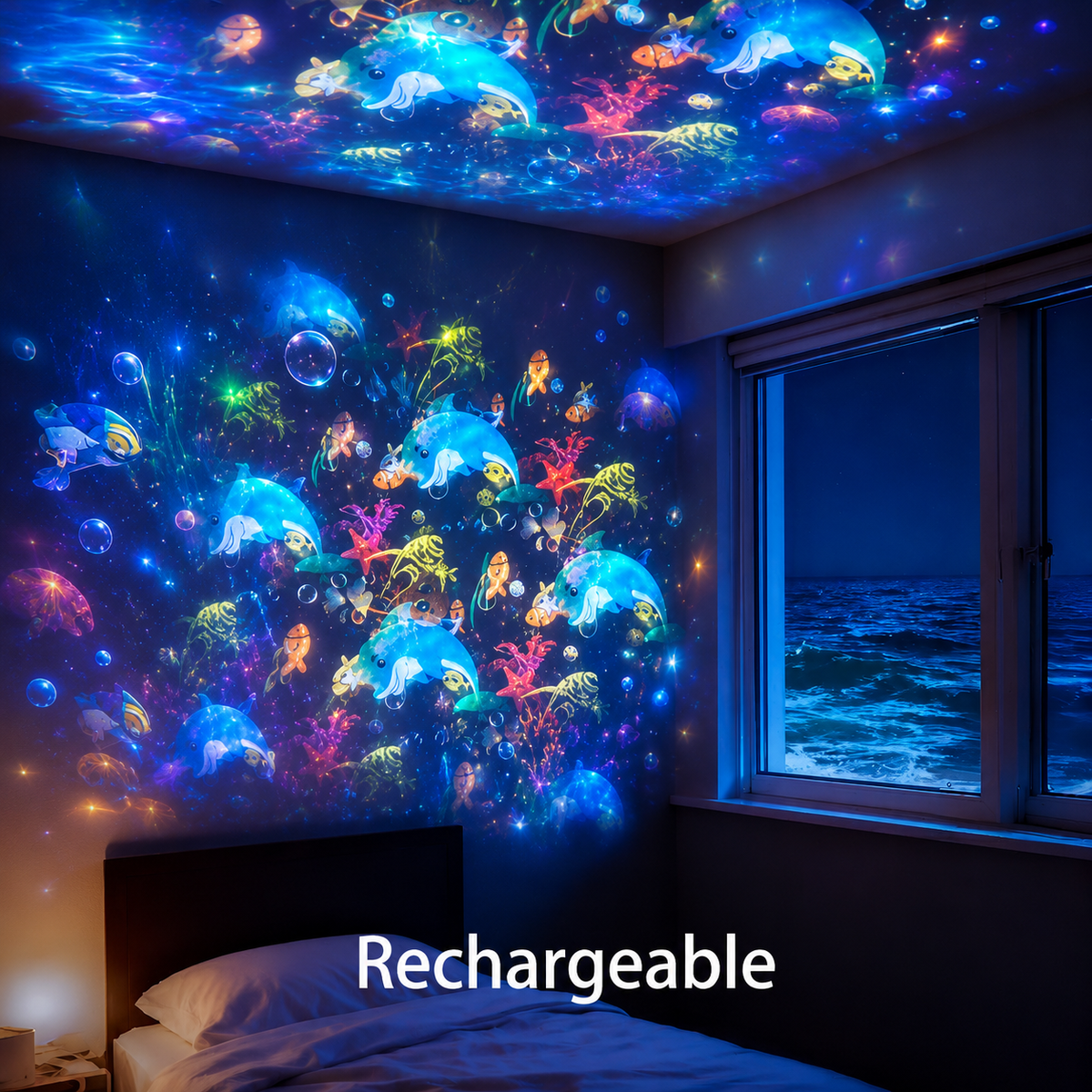 Billhol®✨2026 HOT SALE 50% OFF 🌙3-Theme Dynamic Rotating Light Projector