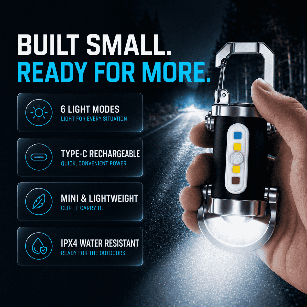 BVJ®Sky-Reaching Beam Mini Keychain Flashlight – Ultra Bright Waterproof LED Pocket Light