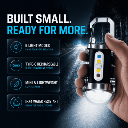 BVJ®Sky-Reaching Beam Mini Keychain Flashlight – Ultra Bright Waterproof LED Pocket Light