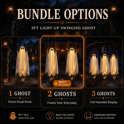 👻BVJ® 5FT Light-Up Swinging Ghost