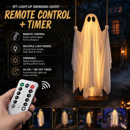 👻BVJ® 5FT Light-Up Swinging Ghost