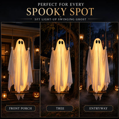 👻BVJ® 5FT Light-Up Swinging Ghost