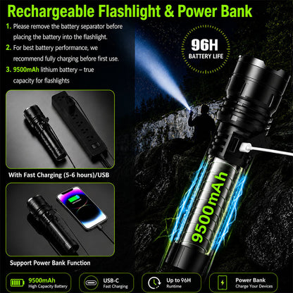 BVJ® Super Bright Ultimate Tactical Survival Flashlight · 2M+ SOLD · 80X Brighter ·120H Runtime · Military COB LED Tech